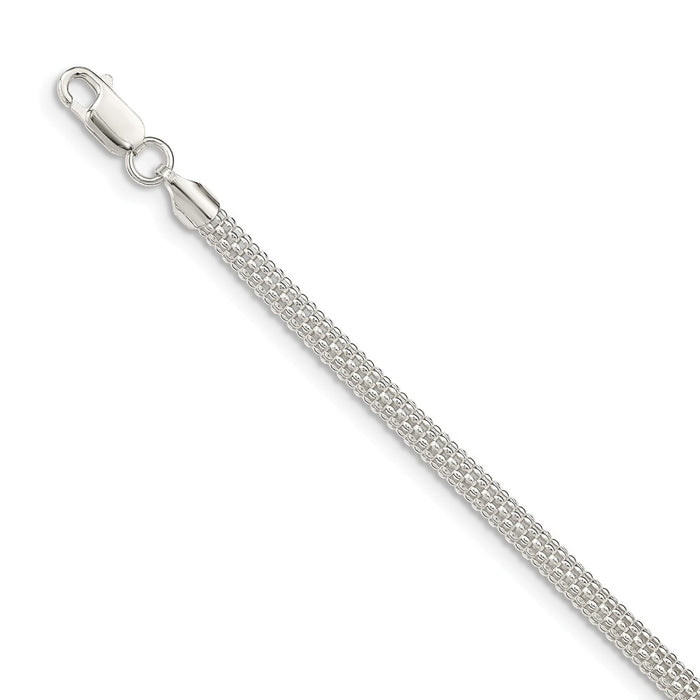 Million Charms 925 Sterling Silver 4.5mm Corona Chain Bracelet, Chain Length: 7.5 inches