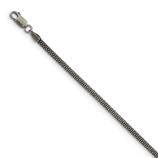 Million Charms 925 Sterling Silver Antiqued 3mm Corona Chain Bracelet, Chain Length: 7.5 inches