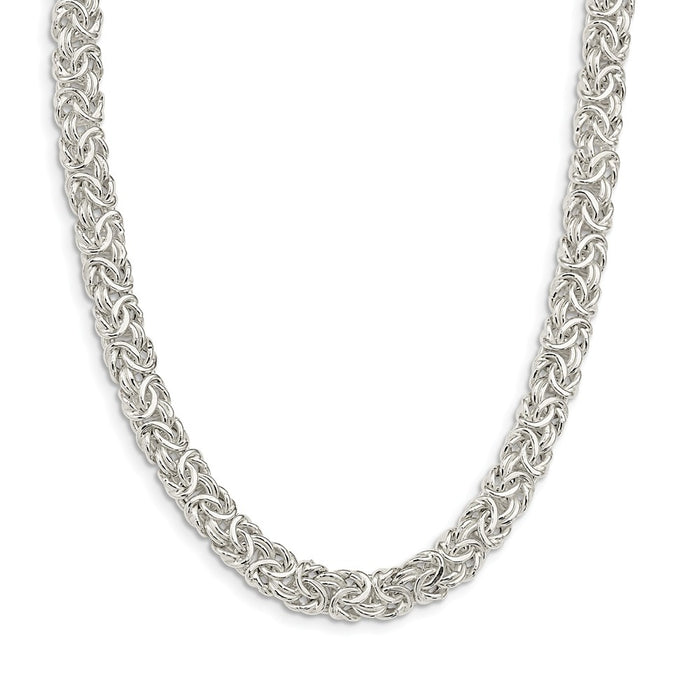 Million Charms 925 Sterling Silver Polished Byzantine Link Necklace, Chain Length: 20 inches