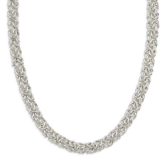 Million Charms 925 Sterling Silver Polished Byzantine Link Necklace, Chain Length: 20 inches