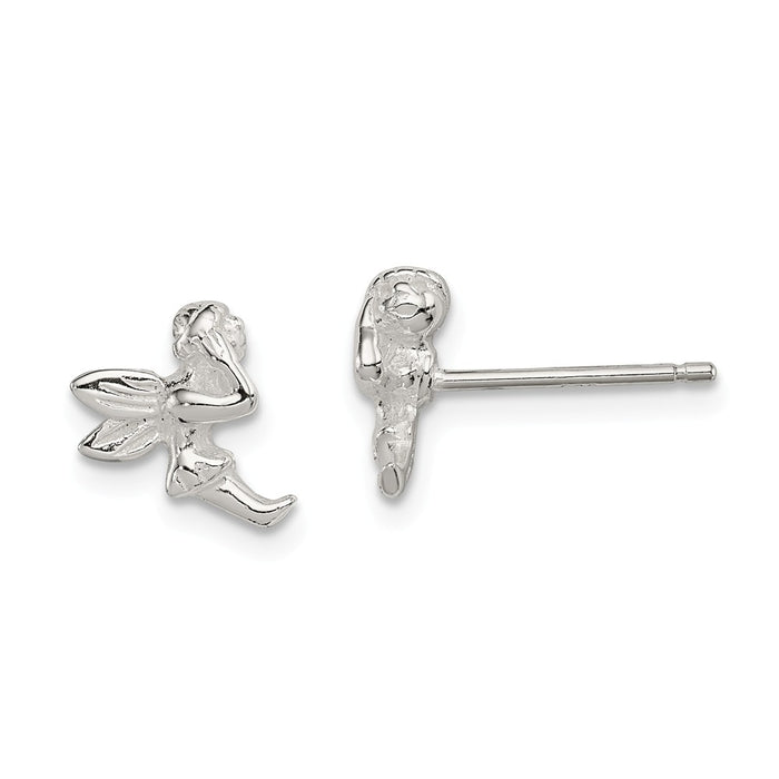 Stella Silver 925 Sterling Silver Madi K Fairy Post Earrings, 10mm x 9mm