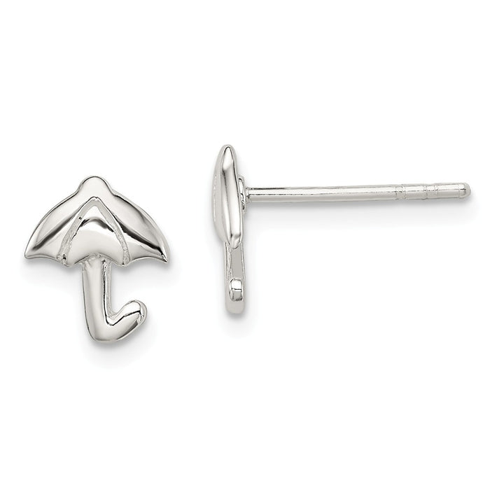 Stella Silver 925 Sterling Silver Madi K Umbrella Post Earrings, 9mm x 7mm