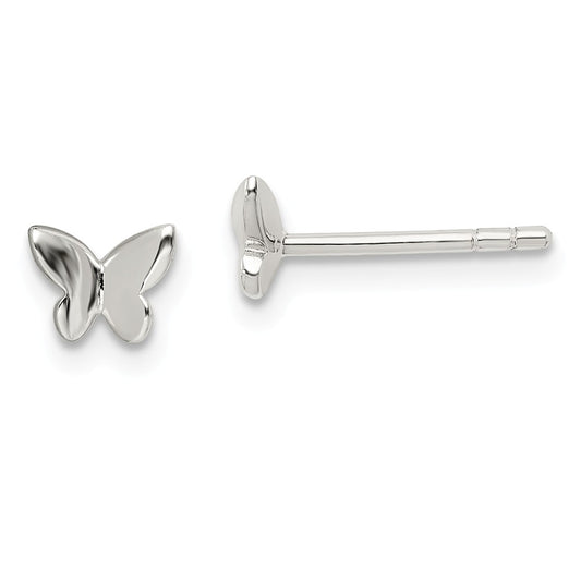 Stella Silver 925 Sterling Silver Madi K Butterfly Post Earrings, 4.8mm x 5.97mm