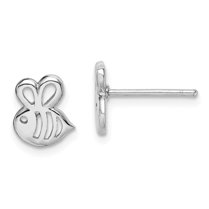 Stella Silver 925 Sterling Silver Madi K Rhodium-Plated Plated Bumble Bee Post Earrings,