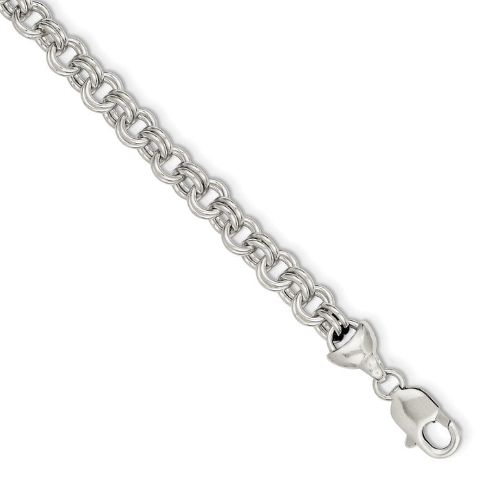 Million Charms 925 Sterling Silver 7.5inch Fancy Link Bracelet, Chain Length: 7.5 inches