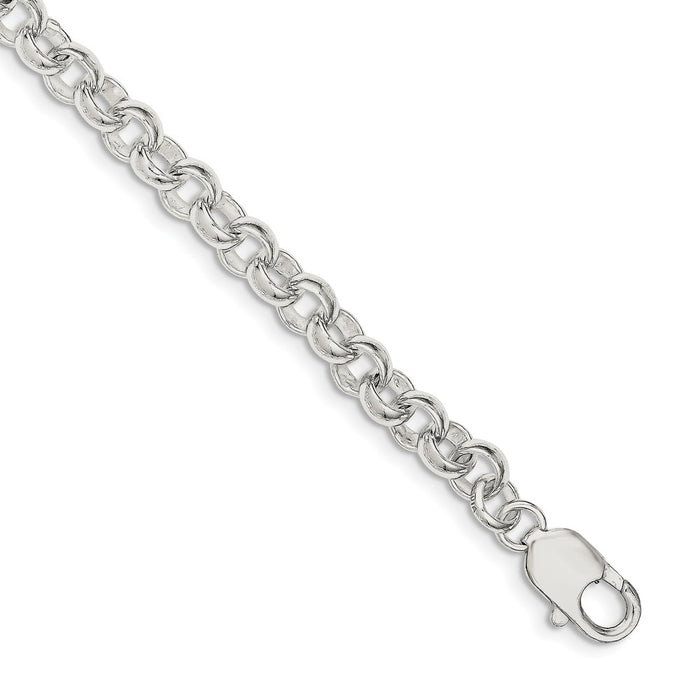 Million Charms 925 Sterling Silver 7.5inch Fancy Link Bracelet, Chain Length: 7.5 inches