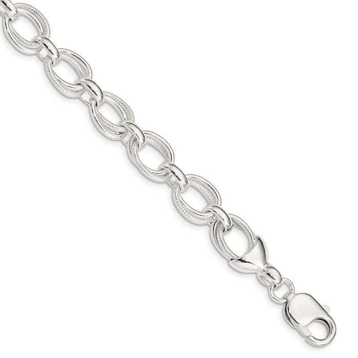 Million Charms 925 Sterling Silver 7.5inch Fancy Link Bracelet, Chain Length: 7.5 inches