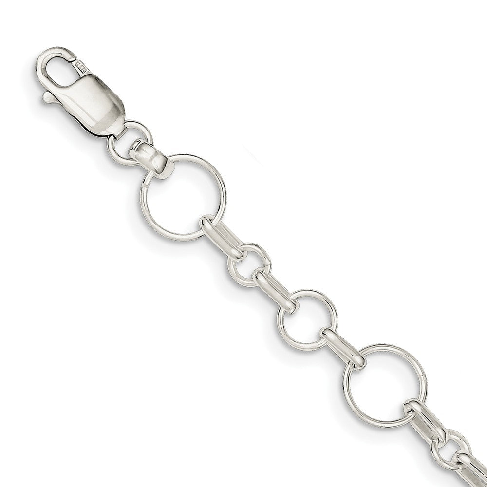 Million Charms 925 Sterling Silver 7.5inch Fancy Link Bracelet, Chain Length: 7.5 inches