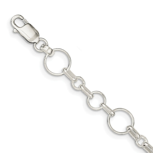 Million Charms 925 Sterling Silver 7.5inch Fancy Link Bracelet, Chain Length: 7.5 inches