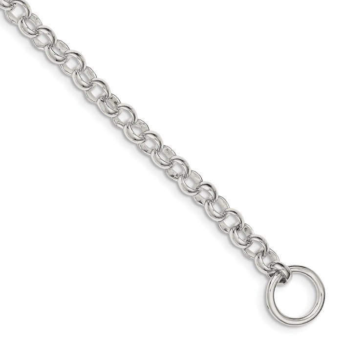 Million Charms 925 Sterling Silver 7.75inch Fancy Link Bracelet, Chain Length: 7.75 inches