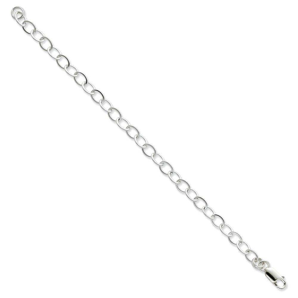Million Charms 925 Sterling Silver Rhodium Plated 7.5inch Fancy Link Bracelet, Chain Length: 7.5 inches