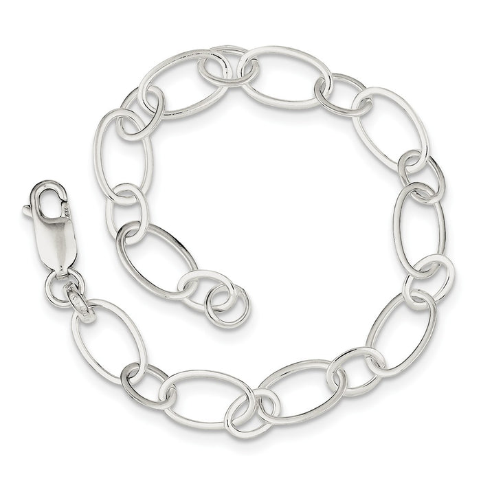 Million Charms 925 Sterling Silver 7.5inch Fancy Link Bracelet, Chain Length: 7.5 inches