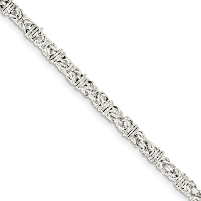 Million Charms 925 Sterling Silver 8.5inch Polished Fancy Link Bracelet, Chain Length: 8.5 inches