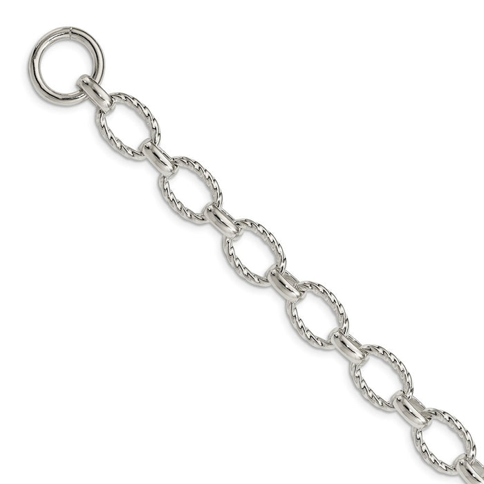 Million Charms 925 Sterling Silver 7.5inch Polished Fancy Link Bracelet, Chain Length: 7.5 inches