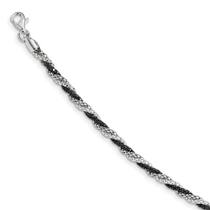 Million Charms 925 Sterling Silver Fancy 7.5 Bracelet, Chain Length: 7.5 inches