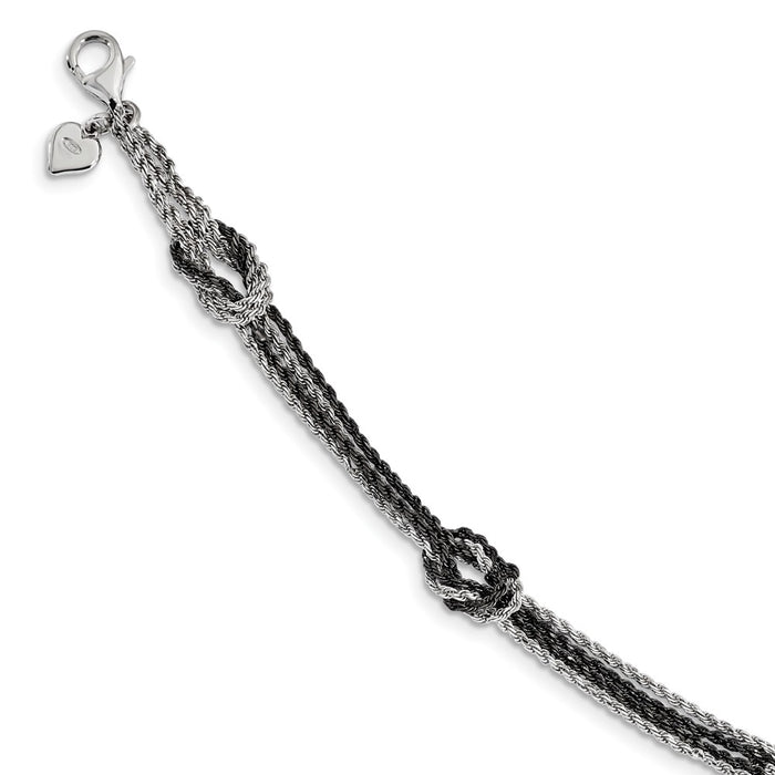 Million Charms 925 Sterling Silver Fancy 7.5 Bracelet, Chain Length: 7.5 inches