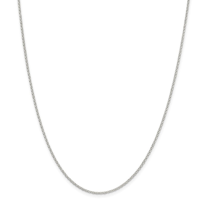 Million Charms 925 Sterling Silver 1.5mm 8 Side Diamond Cut Cable Chain, Chain Length: 18 inches