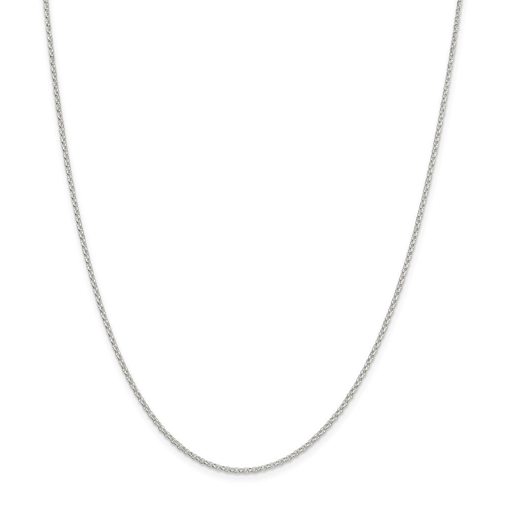 Million Charms 925 Sterling Silver 1.5mm 8 Side Diamond Cut Cable Chain, Chain Length: 24 inches