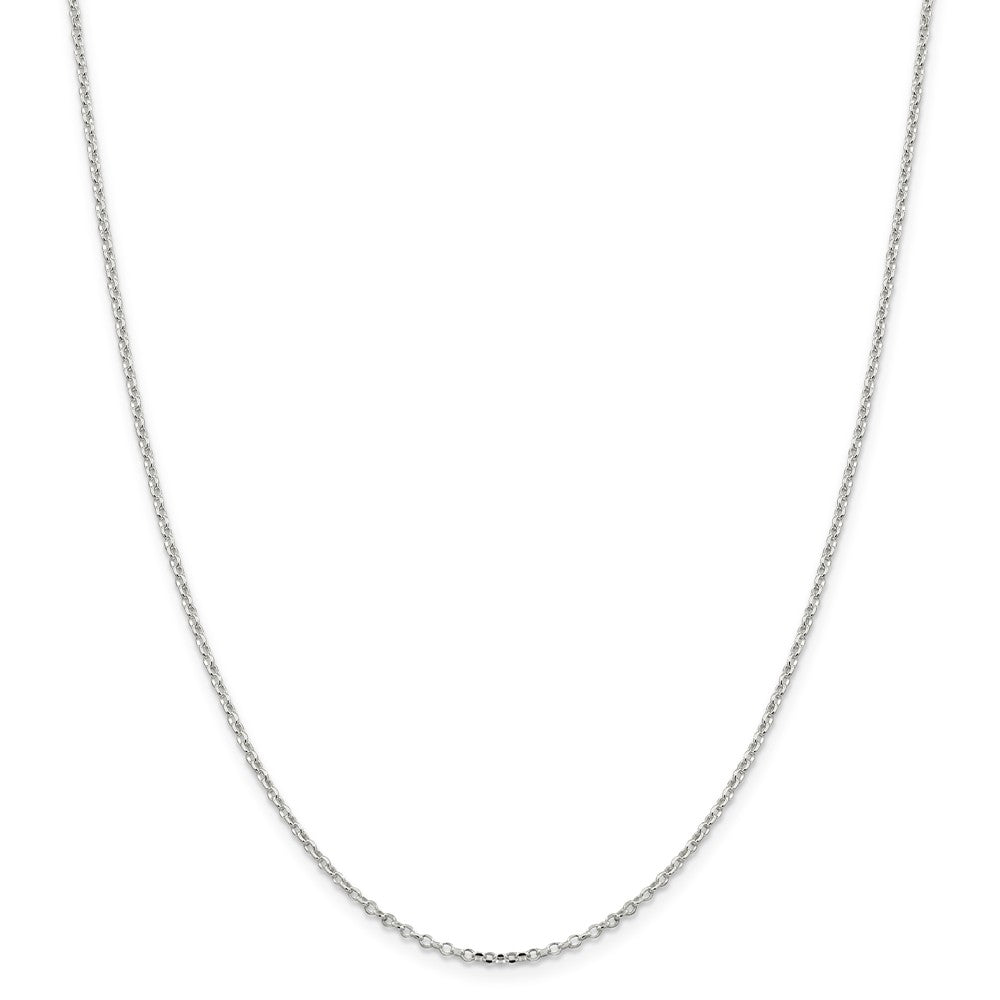 Million Charms 925 Sterling Silver 1.75mm 8 Side Diamond Cut Cable Chain, Chain Length: 24 inches