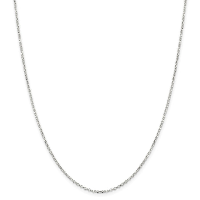 Million Charms 925 Sterling Silver 1.75mm 8 Side Diamond Cut Cable Chain, Chain Length: 24 inches