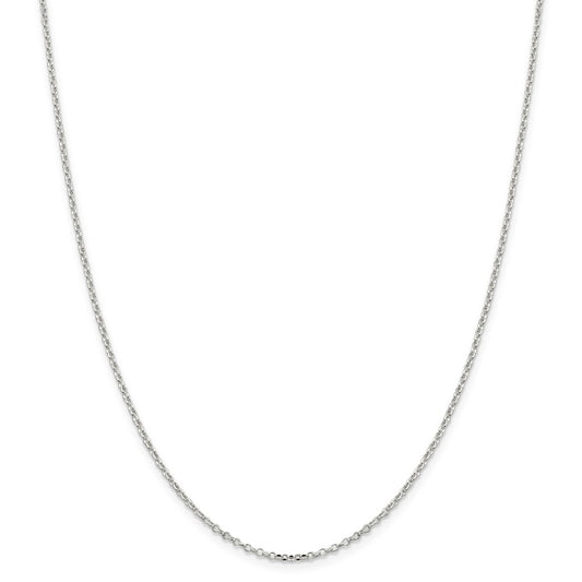 Million Charms 925 Sterling Silver 1.75mm 8 Side Diamond Cut Cable Chain, Chain Length: 30 inches