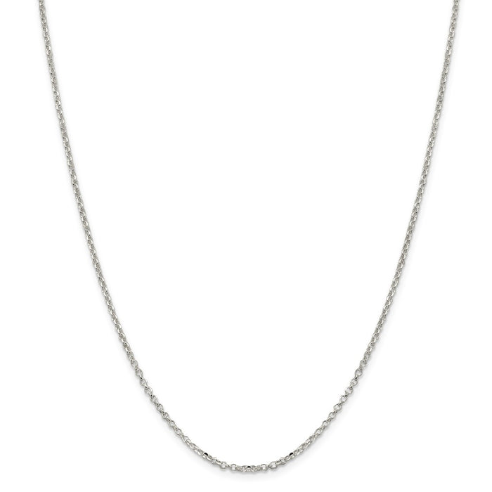 Million Charms 925 Sterling Silver 2mm 8 Side Diamond Cut Cable Chain, Chain Length: 18 inches