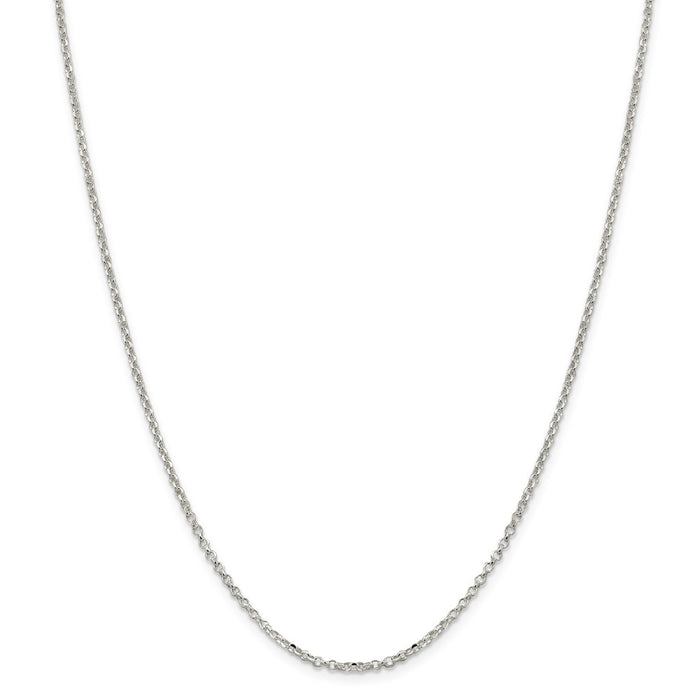 Million Charms 925 Sterling Silver 2mm 8 Side Diamond Cut Cable Chain, Chain Length: 30 inches