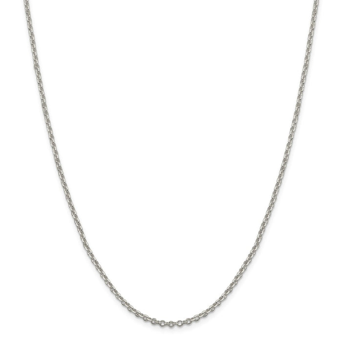 Million Charms 925 Sterling Silver 2.5mm 8 Side Diamond Cut Cable Chain, Chain Length: 30 inches