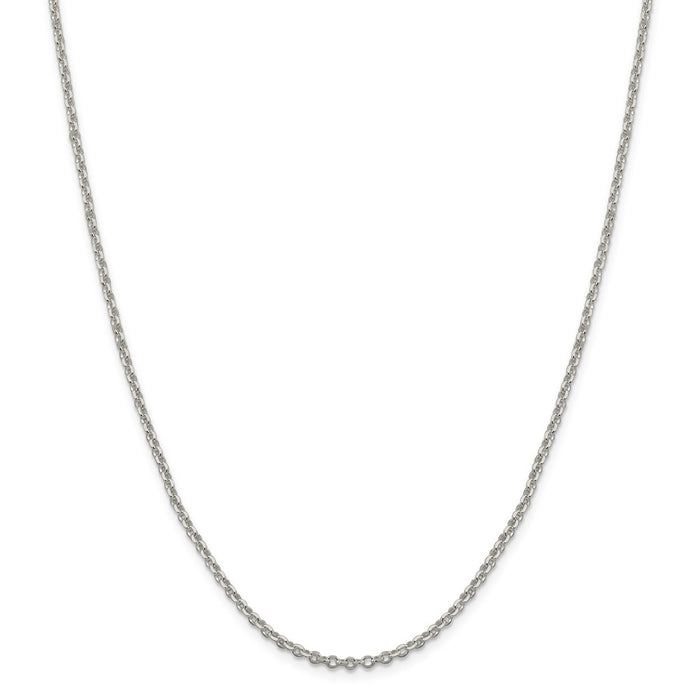 Million Charms 925 Sterling Silver 2.5mm 8 Side Diamond Cut Cable Chain, Chain Length: 18 inches