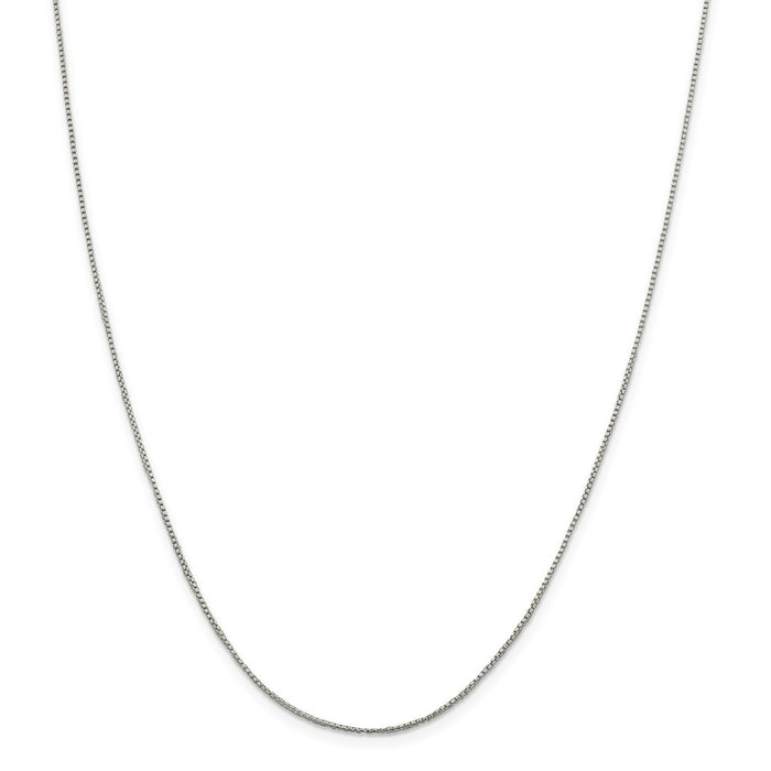 Million Charms 925 Sterling Silver 1mm Round Box Chain, Chain Length: 30 inches
