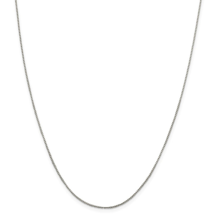 Million Charms 925 Sterling Silver 1mm Round Box Chain, Chain Length: 16 inches