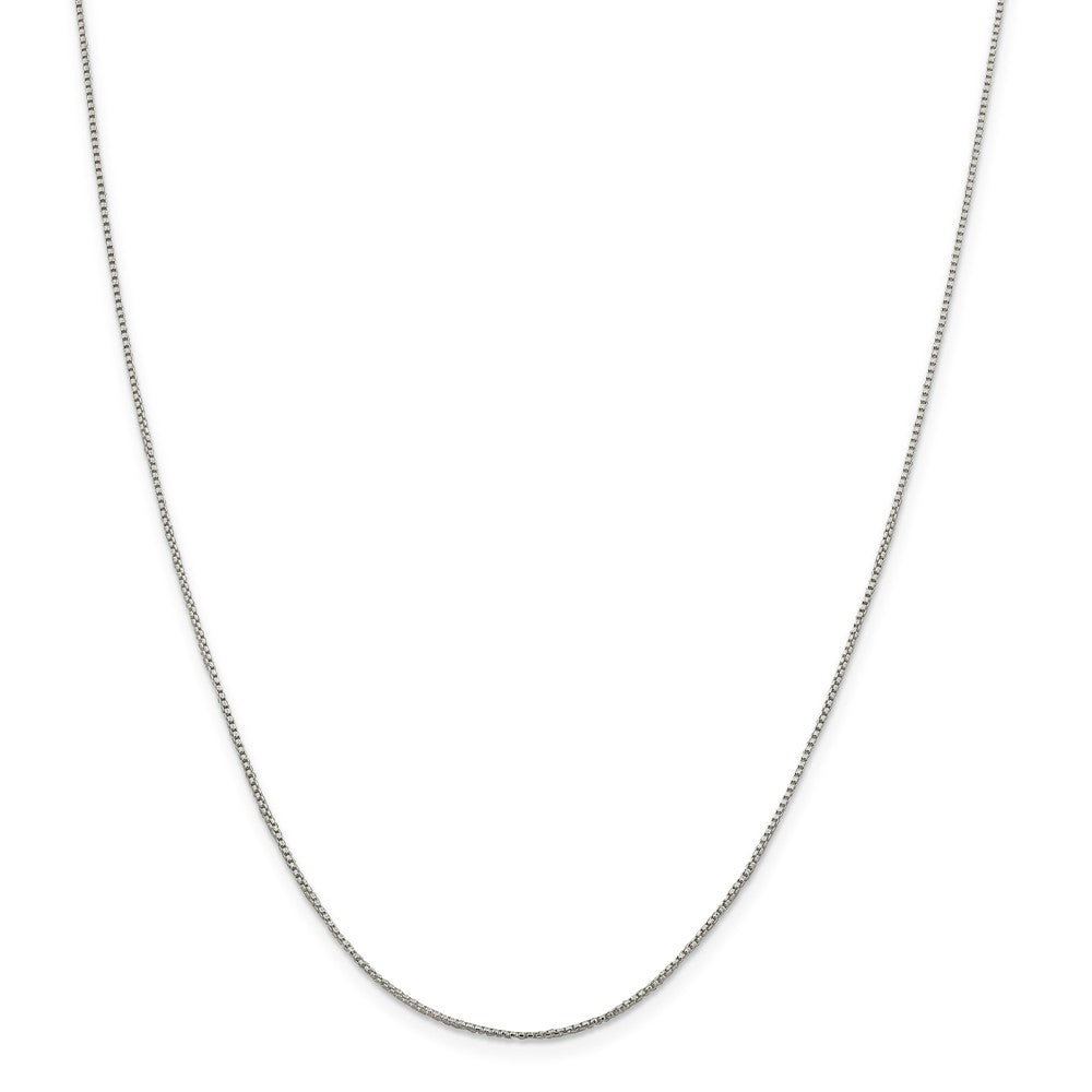 Million Charms 925 Sterling Silver 1mm Round Box Chain, Chain Length: 20 inches