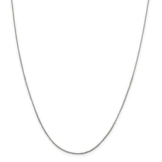 Million Charms 925 Sterling Silver 1mm Round Box Chain, Chain Length: 26 inches
