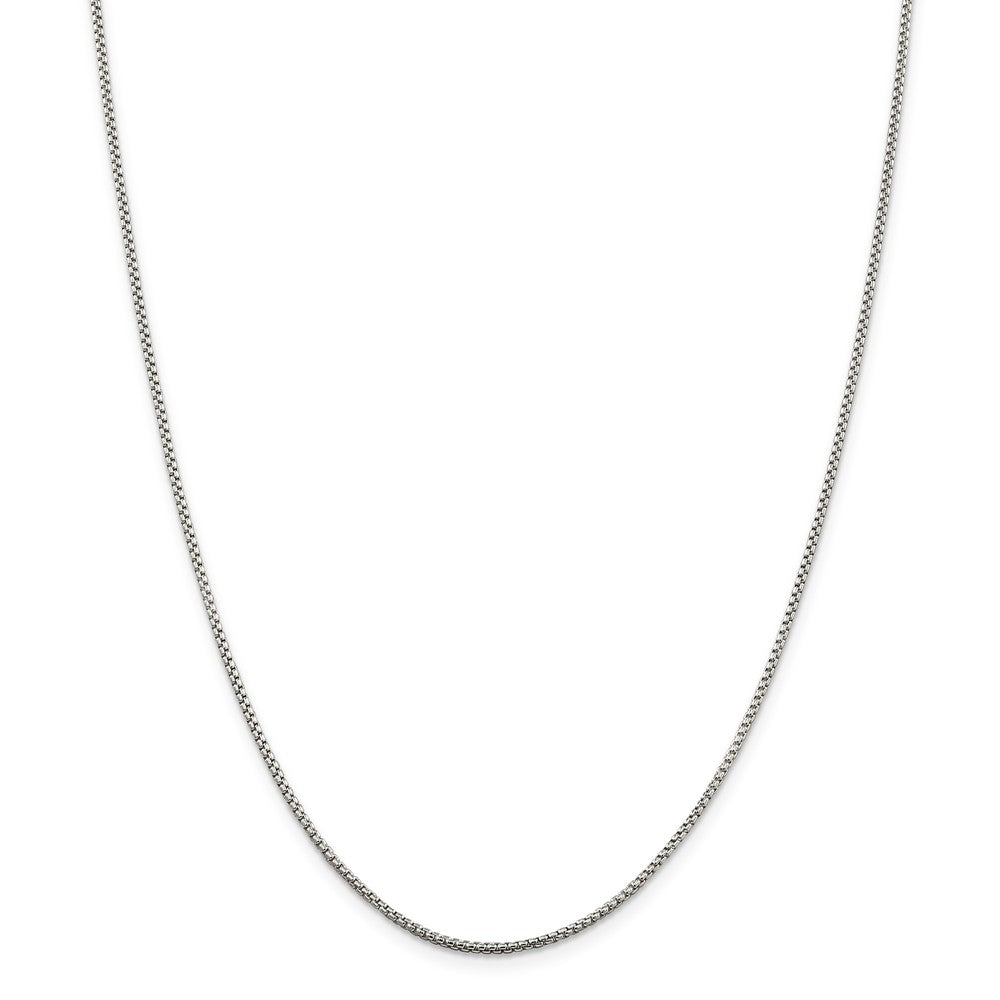 Million Charms 925 Sterling Silver 1.5mm Round Box Chain, Chain Length: 16 inches