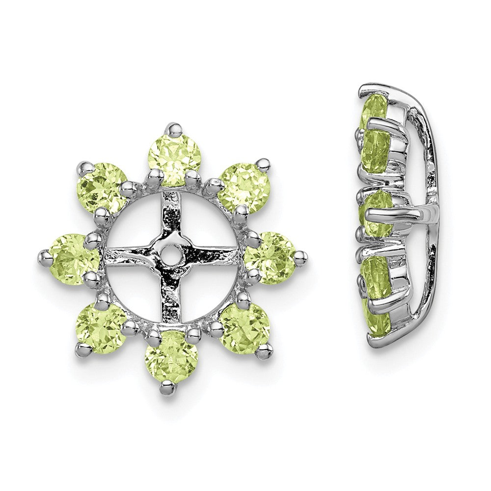 Stella Silver 925 Sterling Silver Rhodium Peridot Earring Jacket, 14mm x 14mm