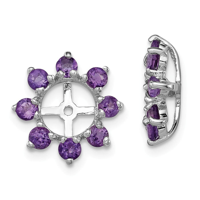 Stella Silver 925 Sterling Silver Rhodium Amethyst Earring Jacket, 14mm x 14mm