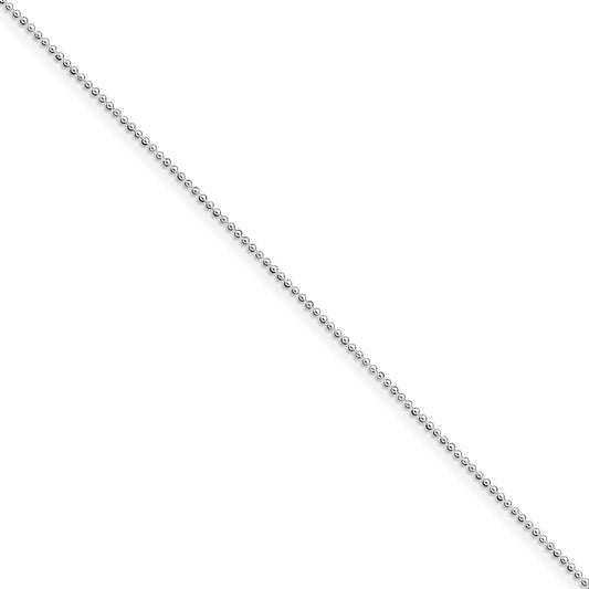 Million Charms 925 Sterling Silver 1mm Beaded Necklace, Chain Length: 9 inches