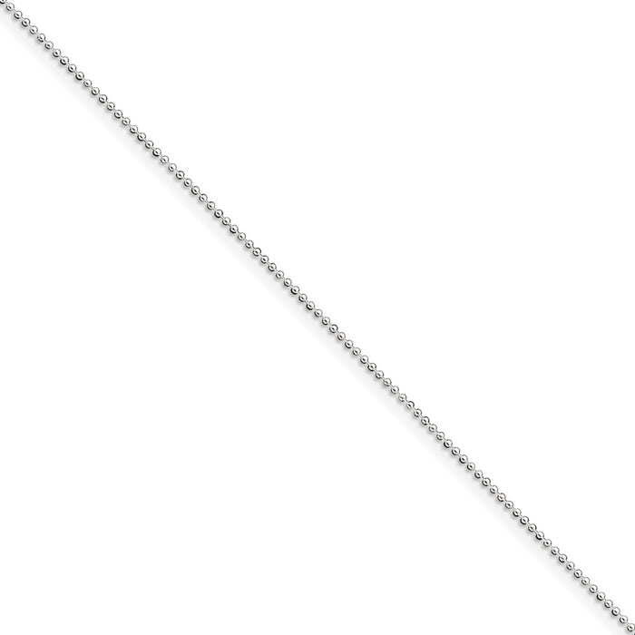 Million Charms 925 Sterling Silver 1mm Beaded Necklace, Chain Length: 9 inches