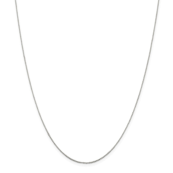 Million Charms 925 Sterling Silver 1mm Beaded Necklace, Chain Length: 24 inches