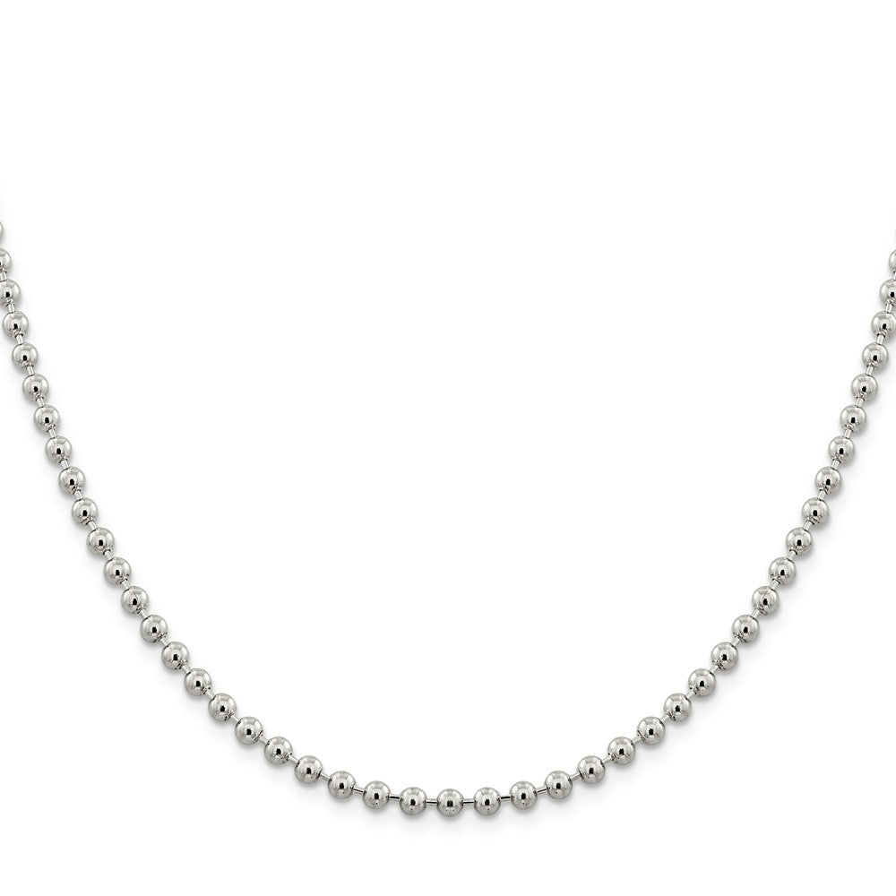 Million Charms 925 Sterling Silver 4mm Beaded Necklace, Chain Length: 16 inches