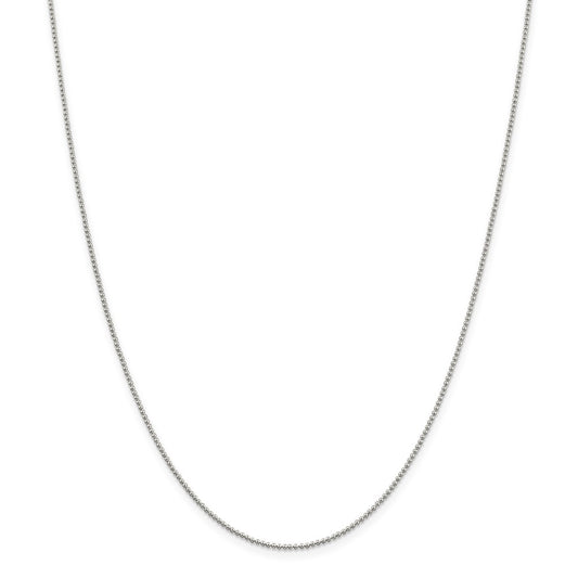 Million Charms 925 Sterling Silver 1.25mm Beaded Chain, Chain Length: 16 inches