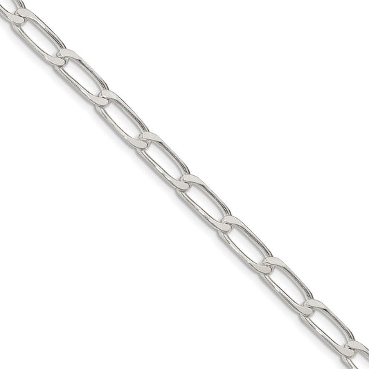 Million Charms 925 Sterling Silver 6mm Polished Long Curb Chain, Chain Length: 9 inches