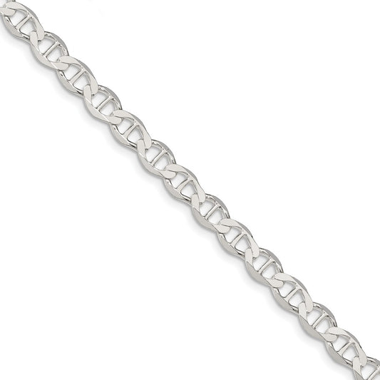 Million Charms 925 Sterling Silver 7.1mm Polished Flat Anchor Chain, Chain Length: 8 inches