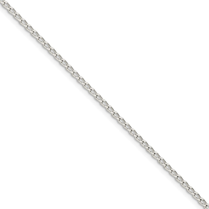 Million Charms 925 Sterling Silver 2.0mm Open Link Chain, Chain Length: 7 inches