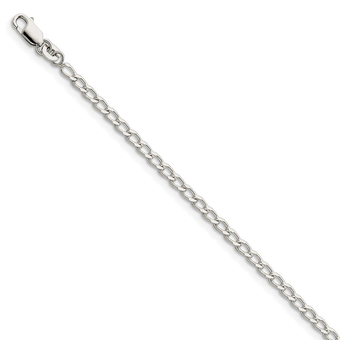Million Charms 925 Sterling Silver 2.8mm Open Link Chain, Chain Length: 7 inches