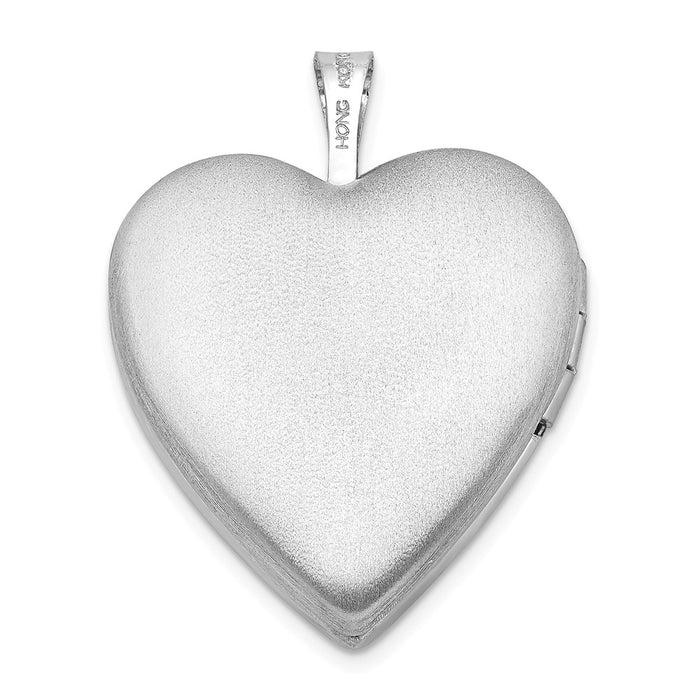 Million Charms 925 Sterling Silver Rhodium-Plated 20Mm Enameled Flower, Relgious Cross Heart Locket