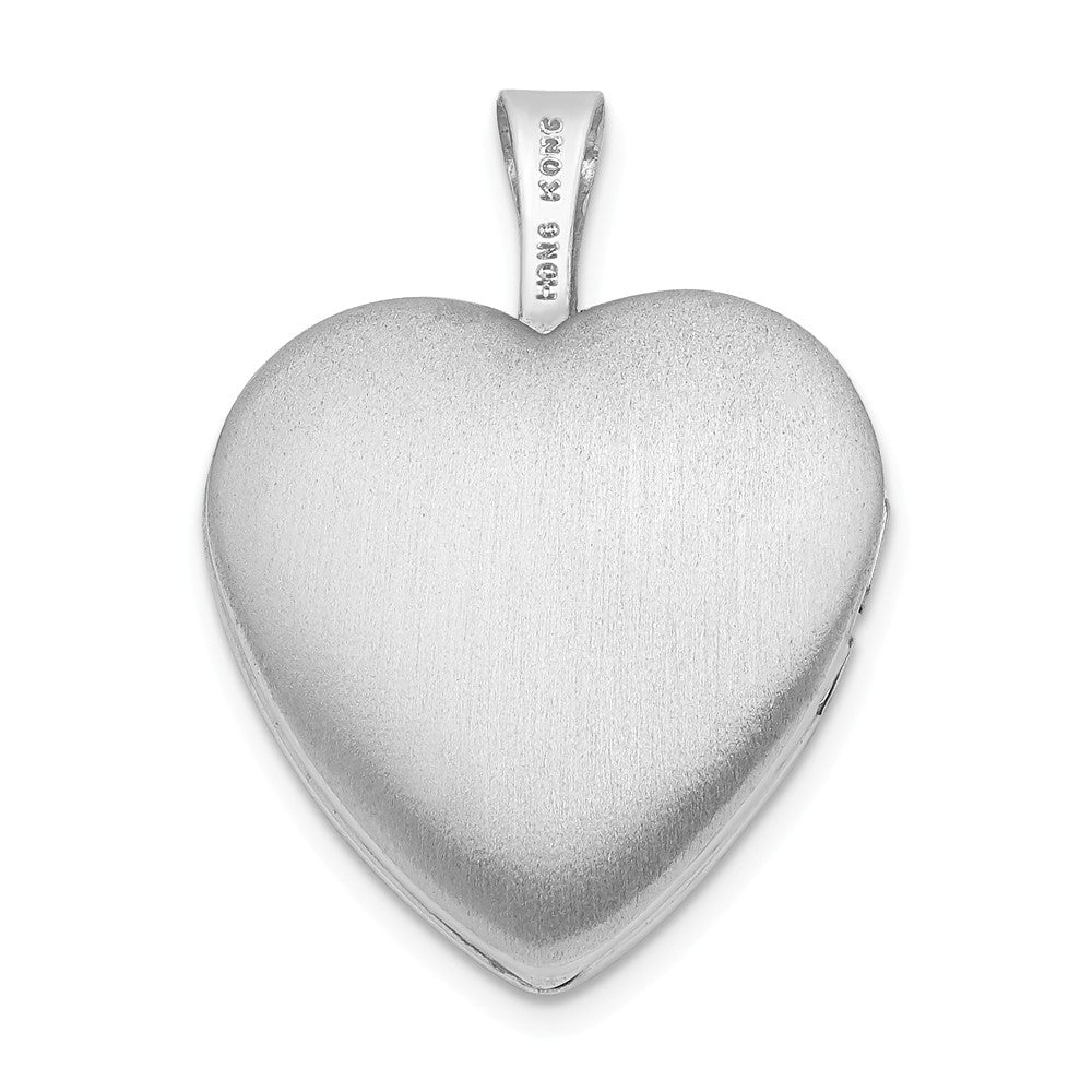 Million Charms 925 Sterling Silver Rhodium-Plated 16Mm Relgious Cross Heart Locket