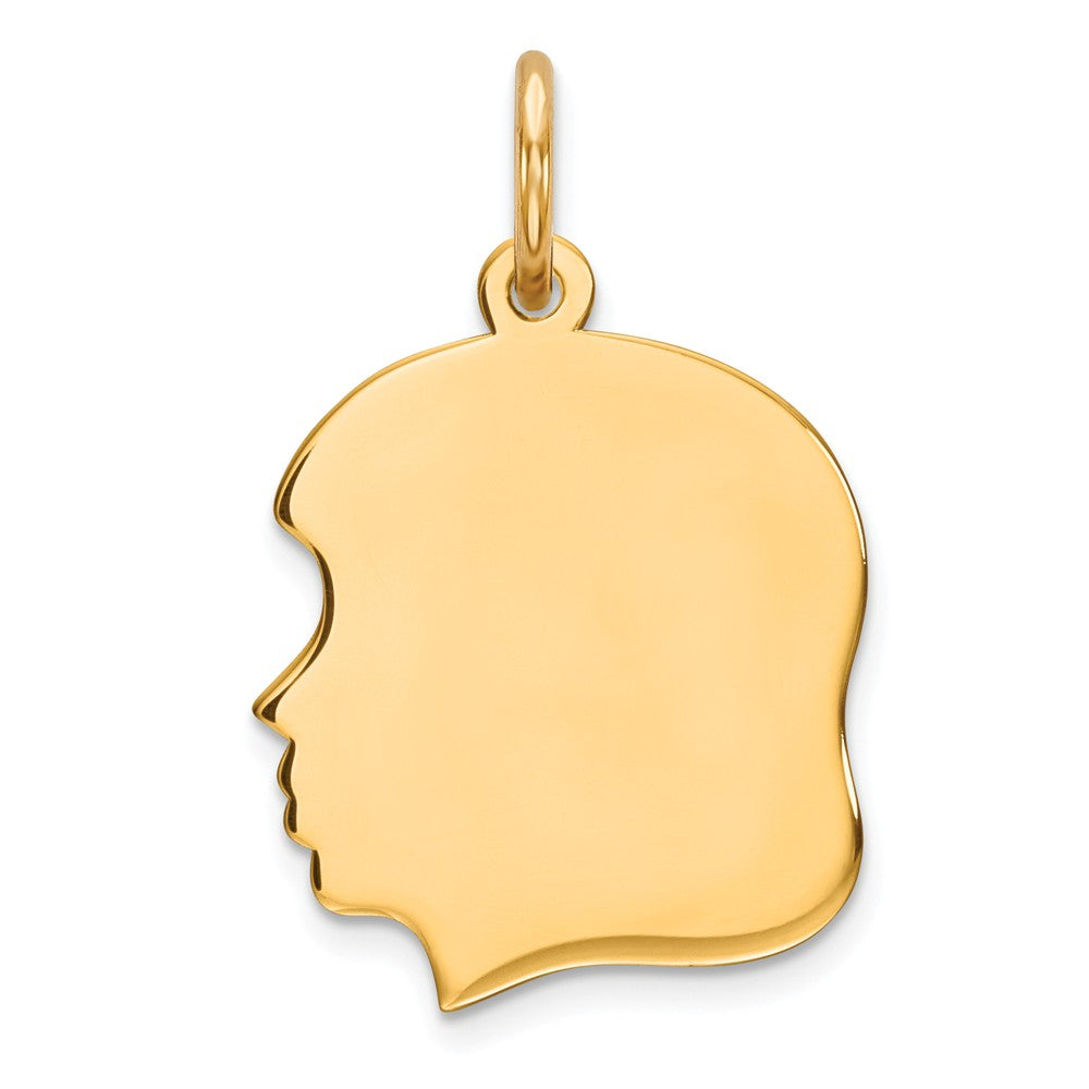 Million Charms Sterling Silver Gp Engraveable Girl Polished Disc Charm