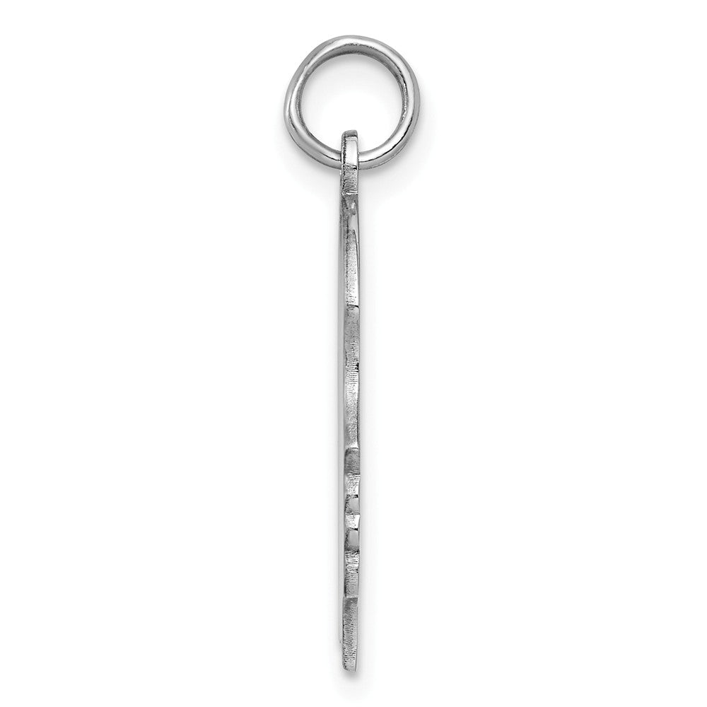 Million Charms 925 Sterling Silver Rhod-Plate Eng. Girl Polished Front/Satin Back Disc Charm