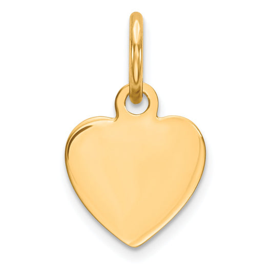 Million Charms Sterling Silver Gp Engraveable Heart Polished Disc Charm